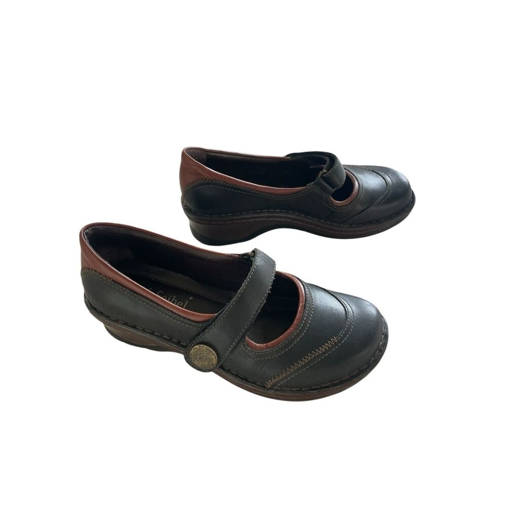 Josef Seibel Leather Black Brown Comfort Mary Jane Shoes Women’s Size 37, 6 6.5 - Picture 7 of 7